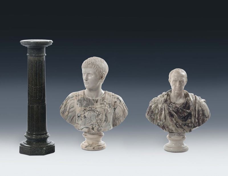 Italy 19th /20th century Giulio Cesare e Caligola  - Auction Sculpture and works of art - Cambi Casa d'Aste