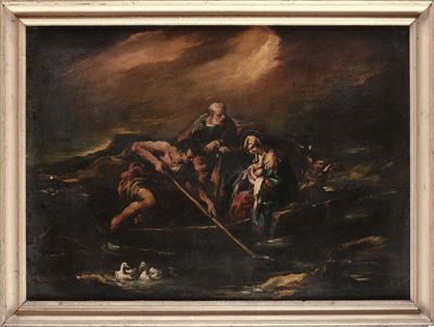 Giovanni Antonio Guardi (vienna 1698/99 - Venezia 1760)fuga in Egitto
