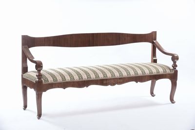 Divanetto in Legno Filettato, XIX Secolo
