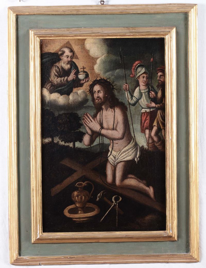 Scuola Marchigiana Cristo con simboli della Passione  - Auction Furnishings and Works of Art from Important Private Collections - Cambi Casa d'Aste
