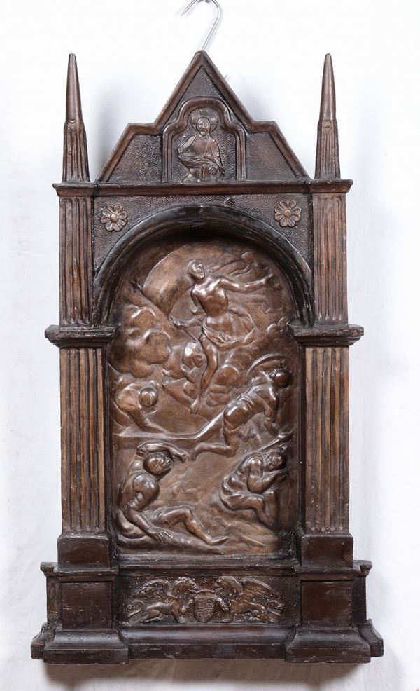 Bassorilievo neogotico in stucco, XIX secolo