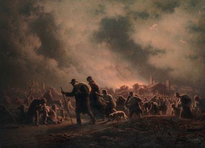 Angelo Vernazza (genova 1869 - 1937)fuga Dall'incendio