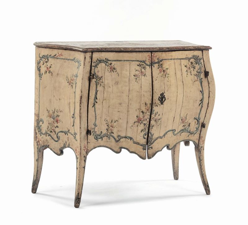 Credenzino Luigi XVI a due ante laccato, Genova XVIII secolo  - Asta Arredi e Oggetti d'Arte da Importanti Collezioni Private - Cambi Casa d'Aste