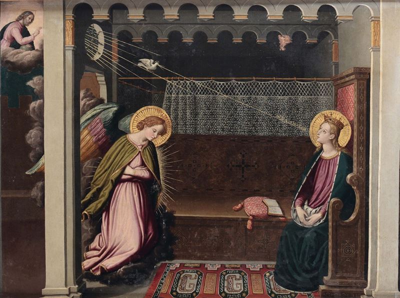 Scuola Toscana della fine del XVI secolo Annunciazione  - Asta Dipinti Antichi - II - Cambi Casa d'Aste