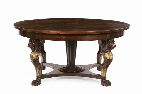 Tavolo allungabile Impero circolare in ciliegio