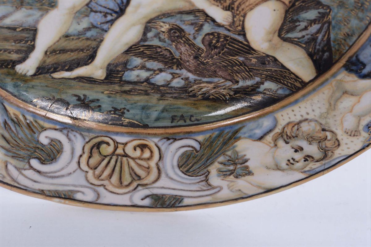 Coppia di Piatti in Maiolica Policroma, Castelli XVIII Secolo