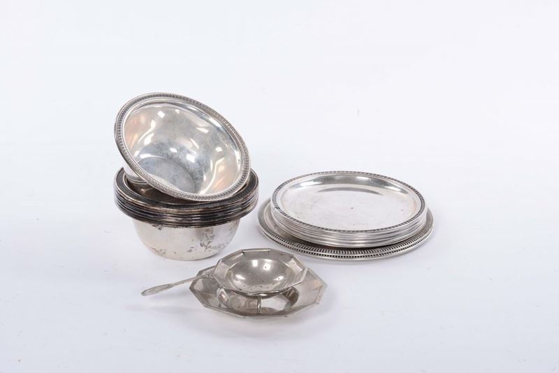 Lotto di piattini e coppette in argento  - Asta Arredi e Oggetti d'Arte da Importanti Collezioni Private - Cambi Casa d'Aste