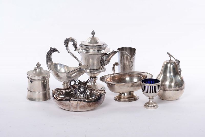 Lotto misto di oggetti in argento  - Asta Arredi e Oggetti d'Arte da Importanti Collezioni Private - Cambi Casa d'Aste