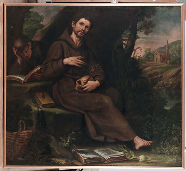 Bernardo Castello (Genova 1557-1629) - Giuseppe Ratti (Savona 1737 - Genova 1795) San Francesco