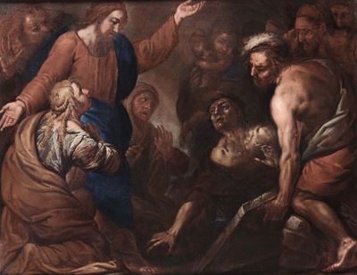 Francesco Rosa (1625/38 - 1687)resurrezione di Lazzaro