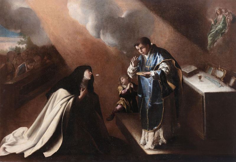 Bartolomeo Guidobono (Savona 1654 - Torino 1709) Miracolo dell'ostia  - Asta Dipinti Antichi - II - Cambi Casa d'Aste