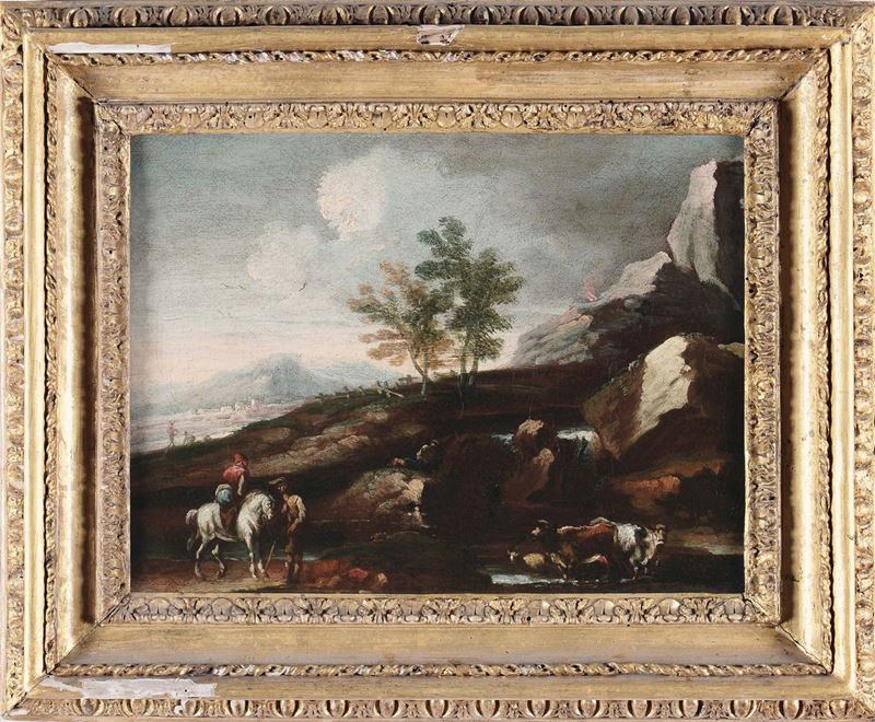 Scuola Toscana del XVIII secolo Paesaggio  - Asta Dipinti Antichi - II - Cambi Casa d'Aste