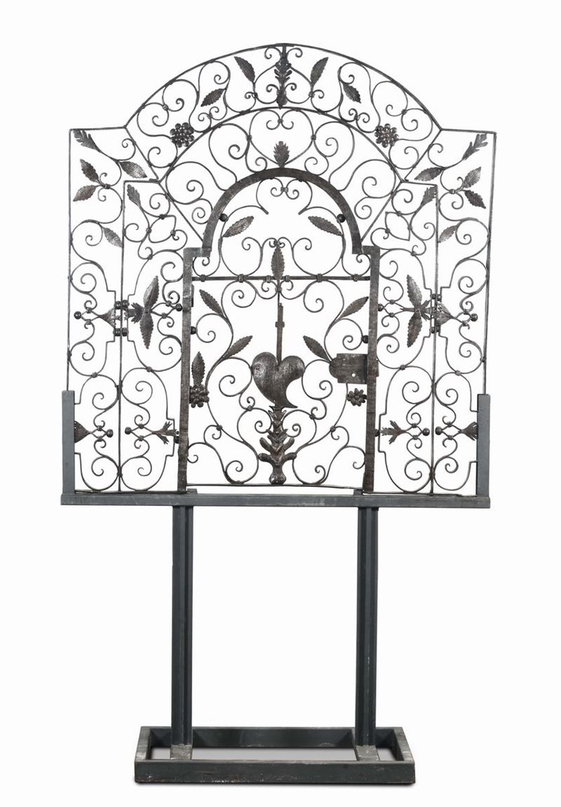 Cancelletto in ferro battuto, XVII secolo  - Asta Arredi e Oggetti d'Arte da Importanti Collezioni Private - Cambi Casa d'Aste