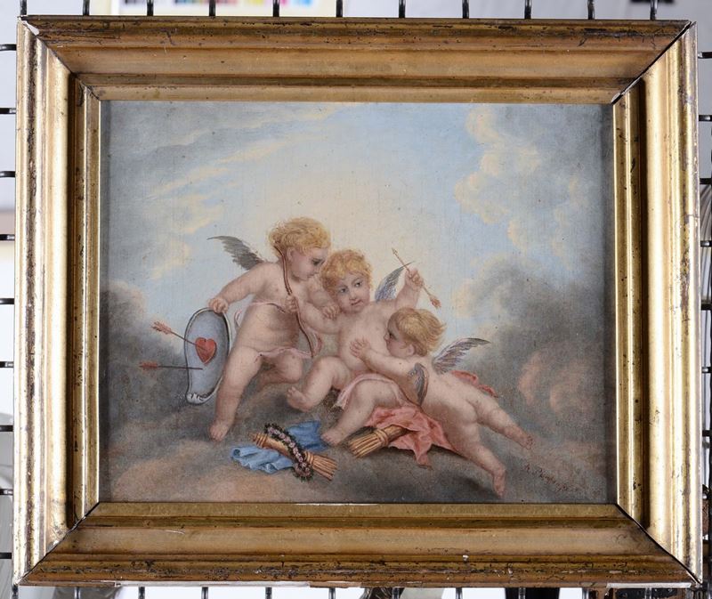 Anonimo del XIX secolo Amorini  - Auction Furnishings and Works of Art from Important Private Collections - Cambi Casa d'Aste