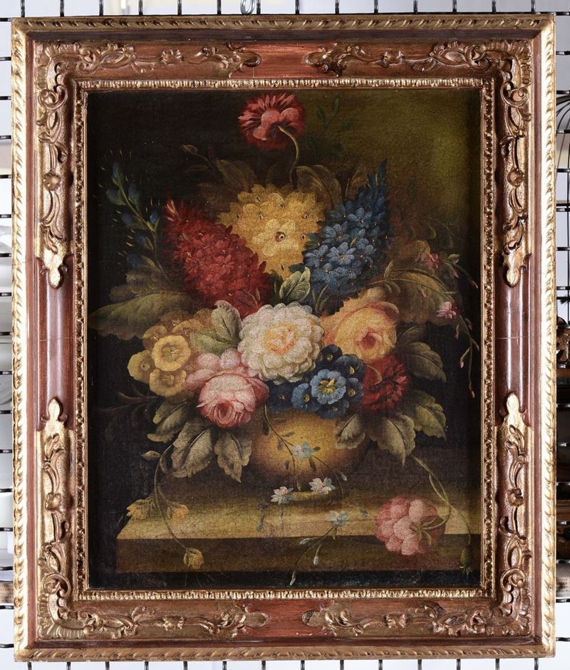 Anonimo del XX secolo Fiori  - Auction Furnishings and Works of Art from Important Private Collections - Cambi Casa d'Aste