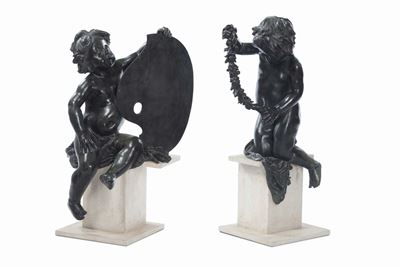 Due Putti in Bronzo, Fine XVIII Secolo
