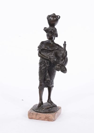 Bronzo Raffigurante Fanciulla Firmato De Matteis, Inizi XX Secolo