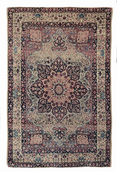 ,tappeto Persiano Kirman Laver, Fine XIX Secolo