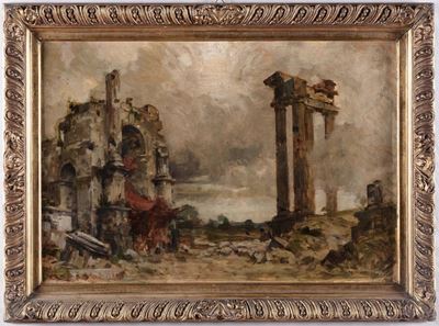 Giacomo Grosso (cambiano 1860 - Torino 1938)capriccio Architettonico