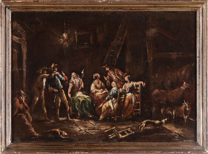 Francesco Fontebasso (1707-1769), maniera di Interno di cucina  - Auction Furnishings and Works of Art from Important Private Collections - Cambi Casa d'Aste