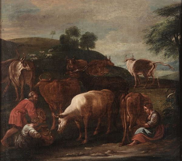 Scuola Veneta del XVIII secolo Scena campestre