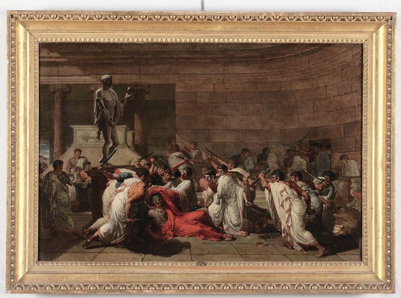 Scuola Francese della fine del XVIII secolo Uccisione di Cesare  - Asta Dipinti Antichi - II - Cambi Casa d'Aste