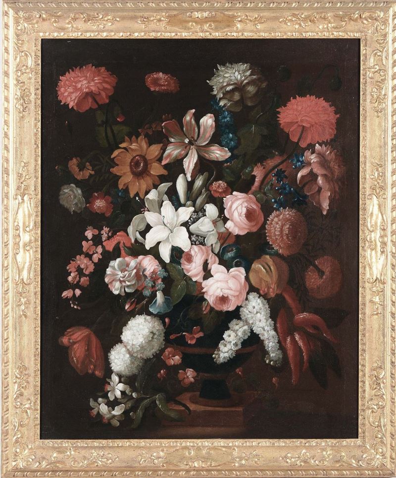 Scuola Napoletana della fine del XVII secolo Fiori  - Auction Old Masters Paintings - II - Cambi Casa d'Aste