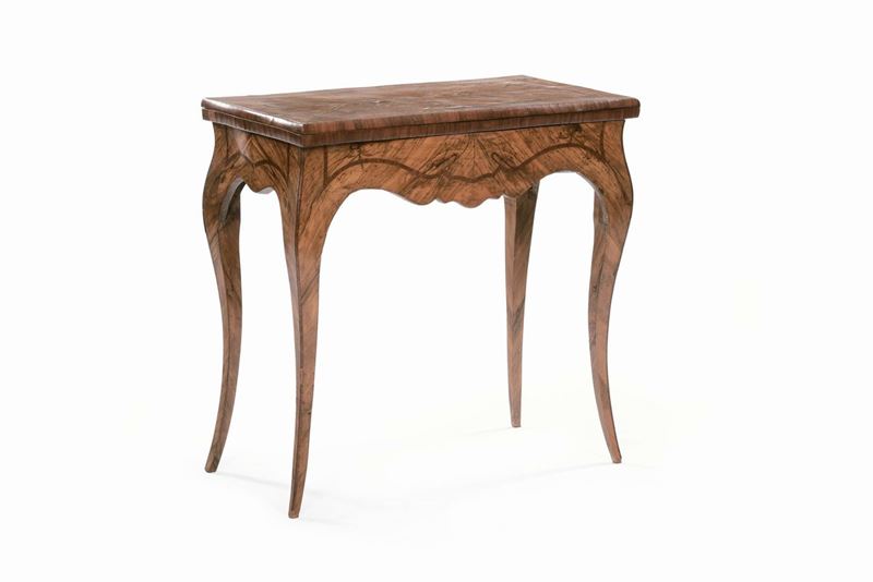 Tavolino da gioco lastronato, XVIII secolo  - Auction Furnishings and Works of Art from Important Private Collections - Cambi Casa d'Aste