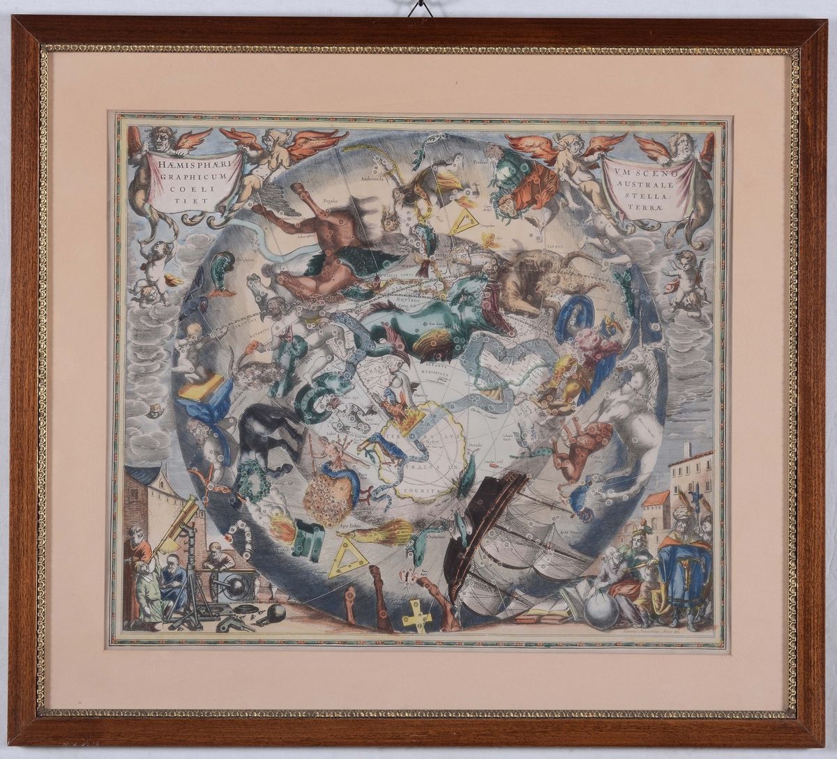 Coppia di Incisioni Acquarellate con Segni Zodiacali