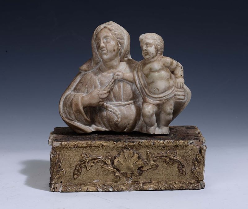 Malines o Italia Meridionale, XVII secolo Madonna con Bambino  - Asta Scultura e Oggetti d'Arte - Cambi Casa d'Aste