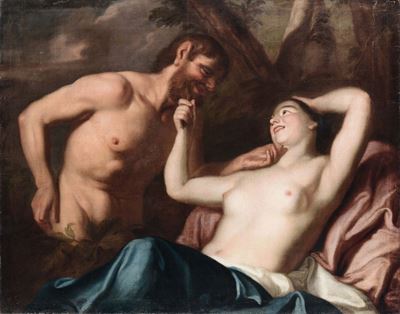 Johann Carl Loth (monaco di Baviera, 1632- Venezia, 1698), Attribuito Apan e Siringa
