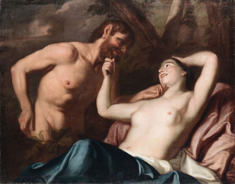 Johann Carl Loth (Monaco di Baviera, 1632- Venezia, 1698), attribuito a Pan e Siringa  - Auction Old Masters Paintings - II - Cambi Casa d'Aste