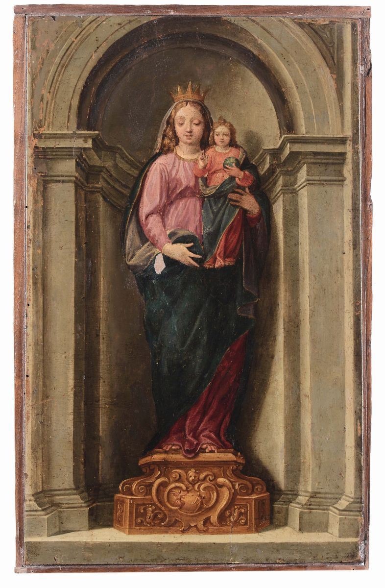 Sebastiano Folli (Siena 1569-1622) Madonna col Bambino  - Asta Fine Selection - II - III - Cambi Casa d'Aste