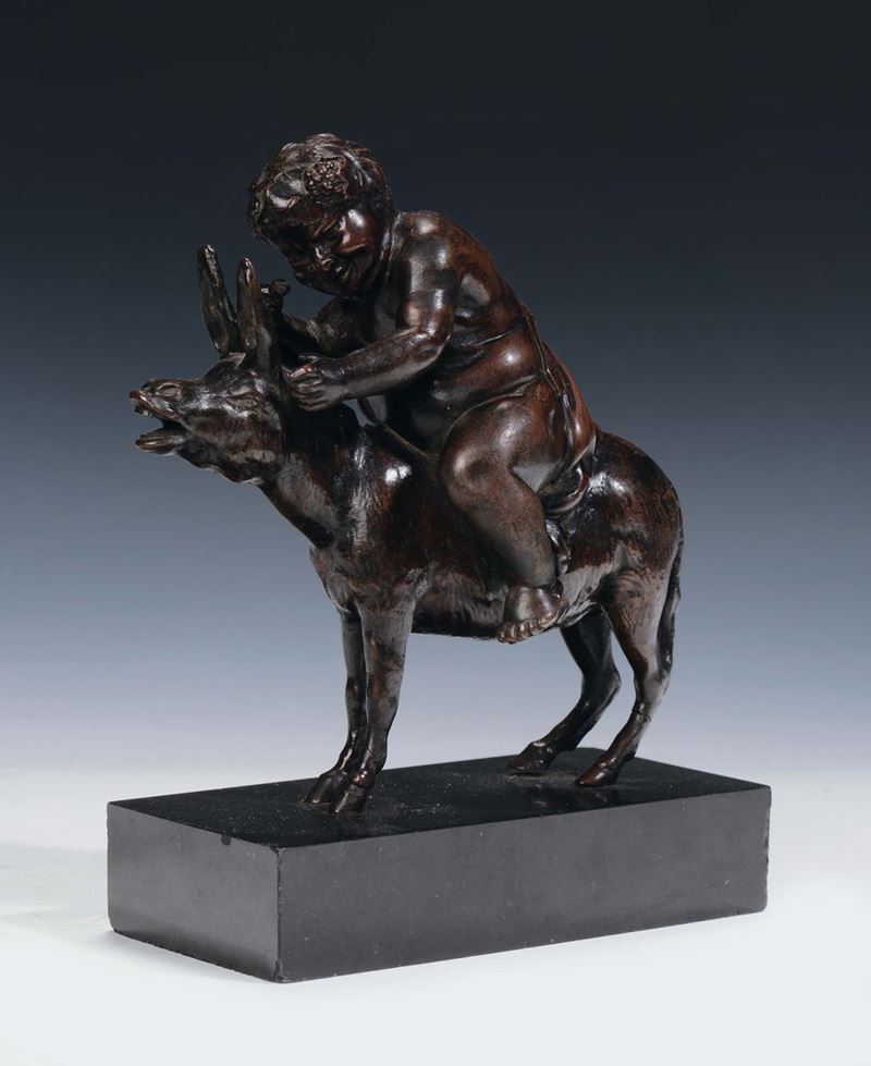 French-Flemish worker in bronze, 17th /18th century Bacco ebbro a dorso di un asino  - Auction Sculpture and works of art - Cambi Casa d'Aste