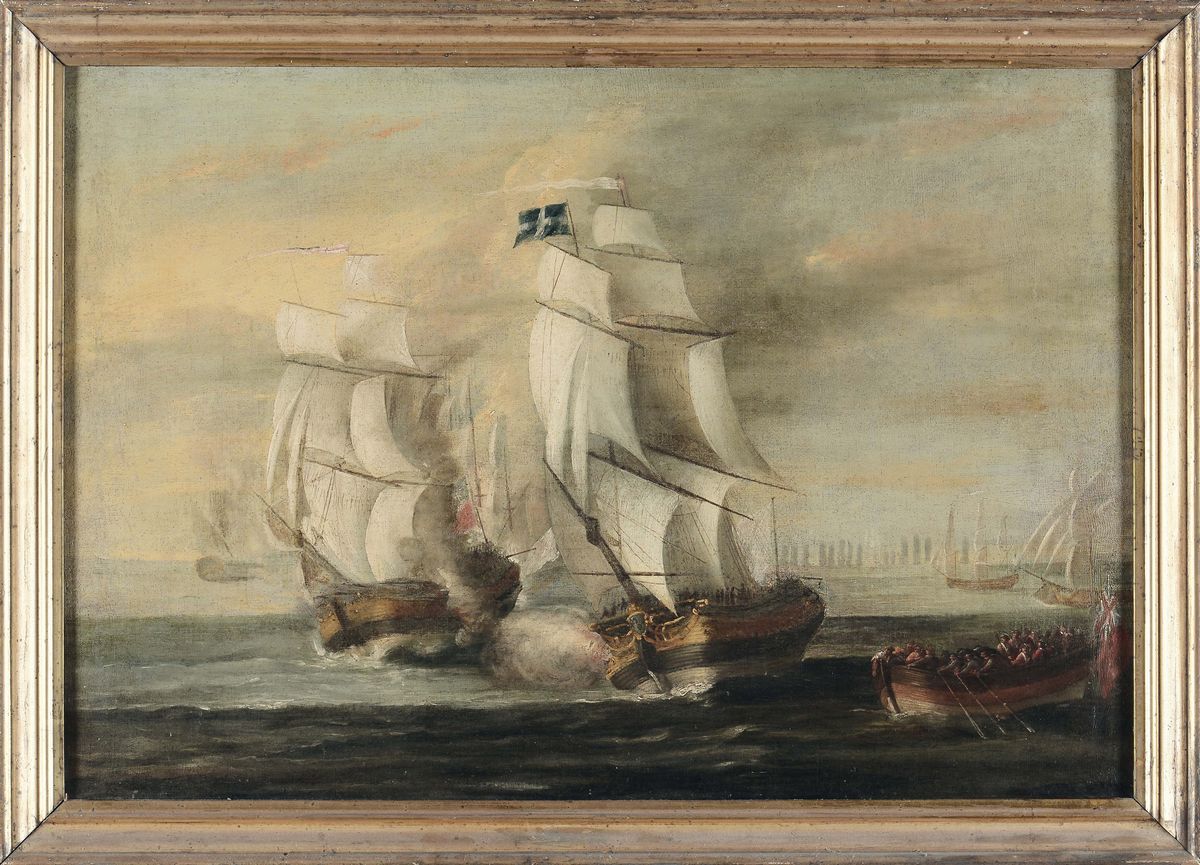 John Cleveley, (1712-1777), Bottega Dibattaglie Navali