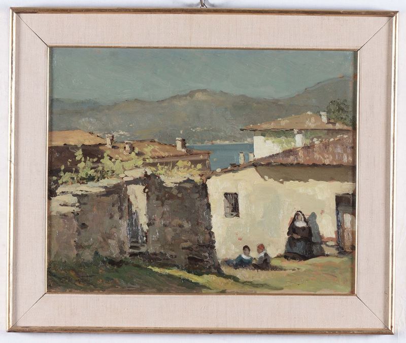 Ercole Magrotti (1890-1967) Case di paese  - Asta Arredi e Oggetti d'Arte da Importanti Collezioni Private - Cambi Casa d'Aste