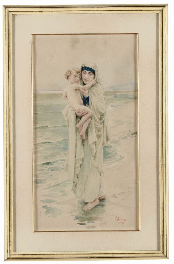 Cesare Saccaggi (1868-1934) Madonna con Bambino