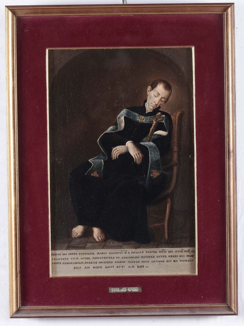 Anonimo del XIX secolo Ritratto di religioso  - Auction Furnishings and Works of Art from Important Private Collections - Cambi Casa d'Aste