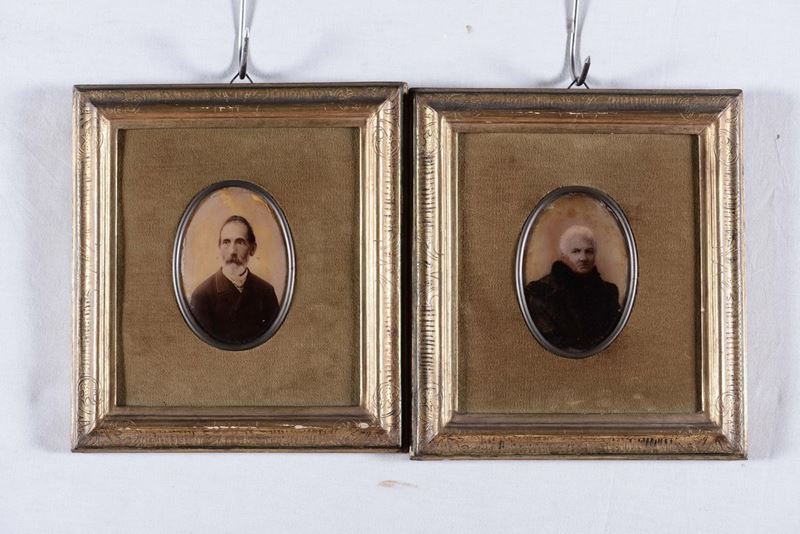 Due dagherrotipi in cornice con ritratti  - Asta Arredi e Oggetti d'Arte da Importanti Collezioni Private - Cambi Casa d'Aste