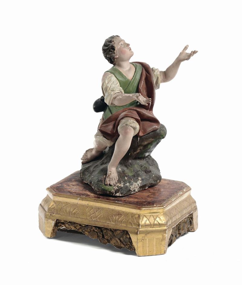 Personaggio da presepe in estasi, XVIII secolo  - Asta Arredi e Oggetti d'Arte da Importanti Collezioni Private - Cambi Casa d'Aste