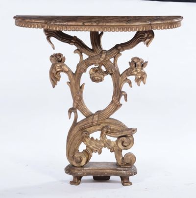 Consolle in Legno Intagliato e Dorato