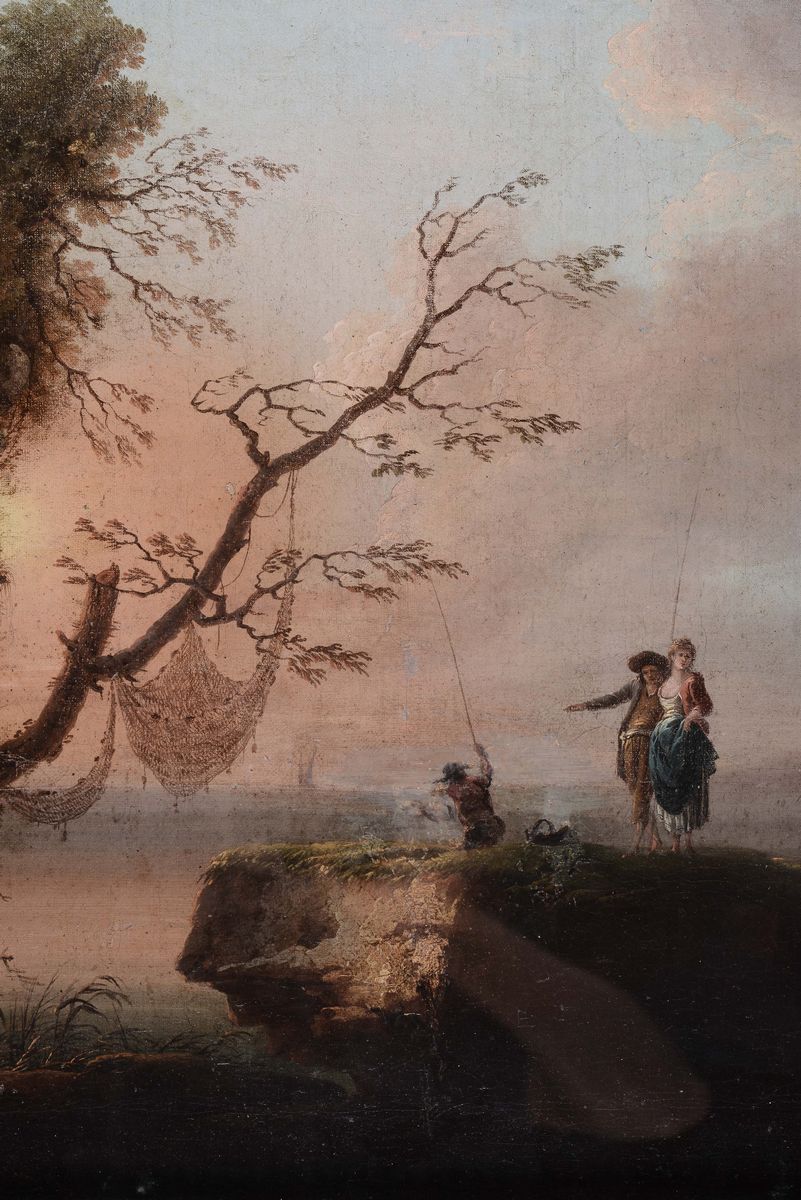 Francesco Fidanza (roma 1747 - Milano 1819)paesaggio con Figure