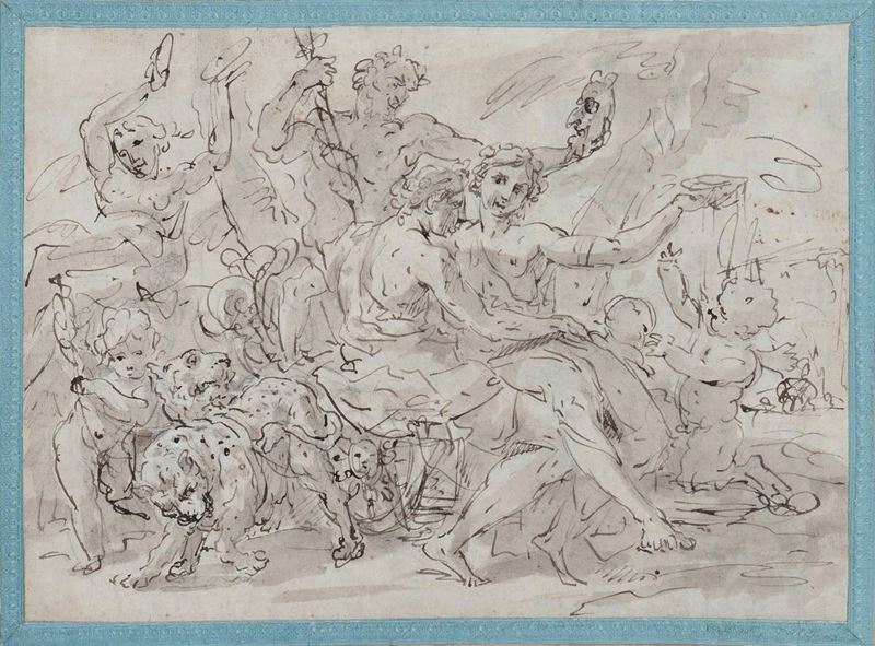 Scuola Veneta del XVIII secolo Bacco e Arianna  - Auction Fine Drawings - I - Cambi Casa d'Aste