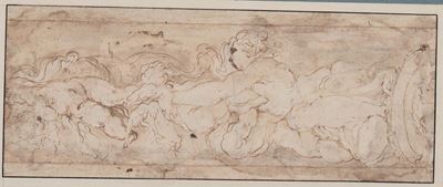 Scuola Romana del XVI Secolocandelabra con Putti