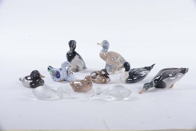 Lotto Misto di Papere in Ceramica e Cristallo