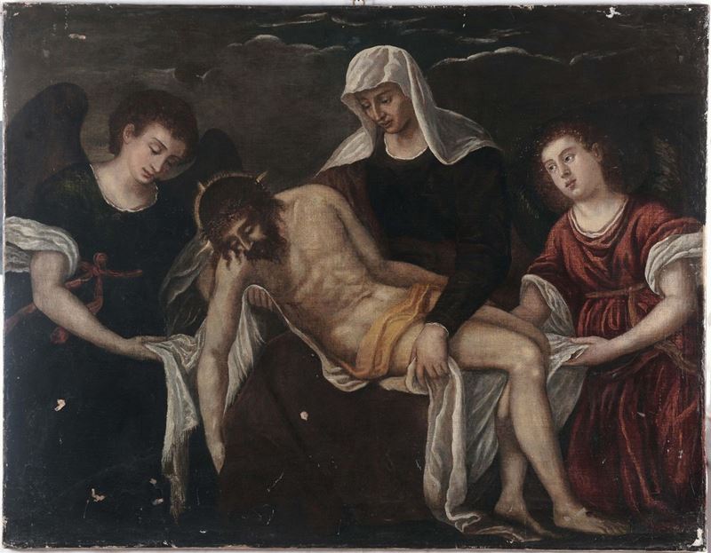 Scuola Veneta del XVII secolo Deposizione  - Asta Dipinti Antichi - II - Cambi Casa d'Aste
