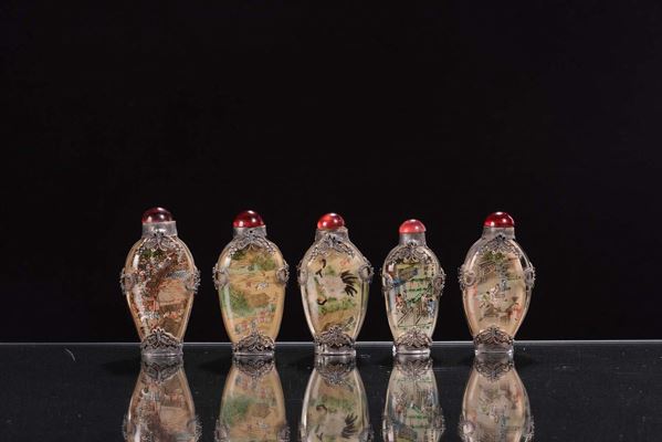 Serie di cinque snuff bottle