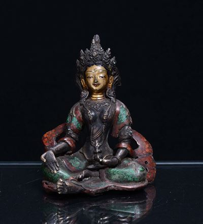 Raffigurazione della Green Tara Shyamatara, Nepal Inizio XX Secolo