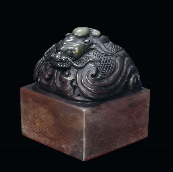 A soapstone seal, China, 19th/20th century