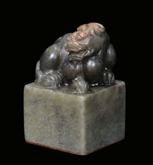 A soapstone seal, China, Qing Dynasty, late 19th century
